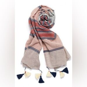 Stella & Dot Destination Scarf - Red, Blue, Cream